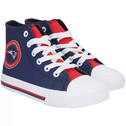 FOCO New England Patriots High Top Canvas Shoe (Youth XL 4-5)