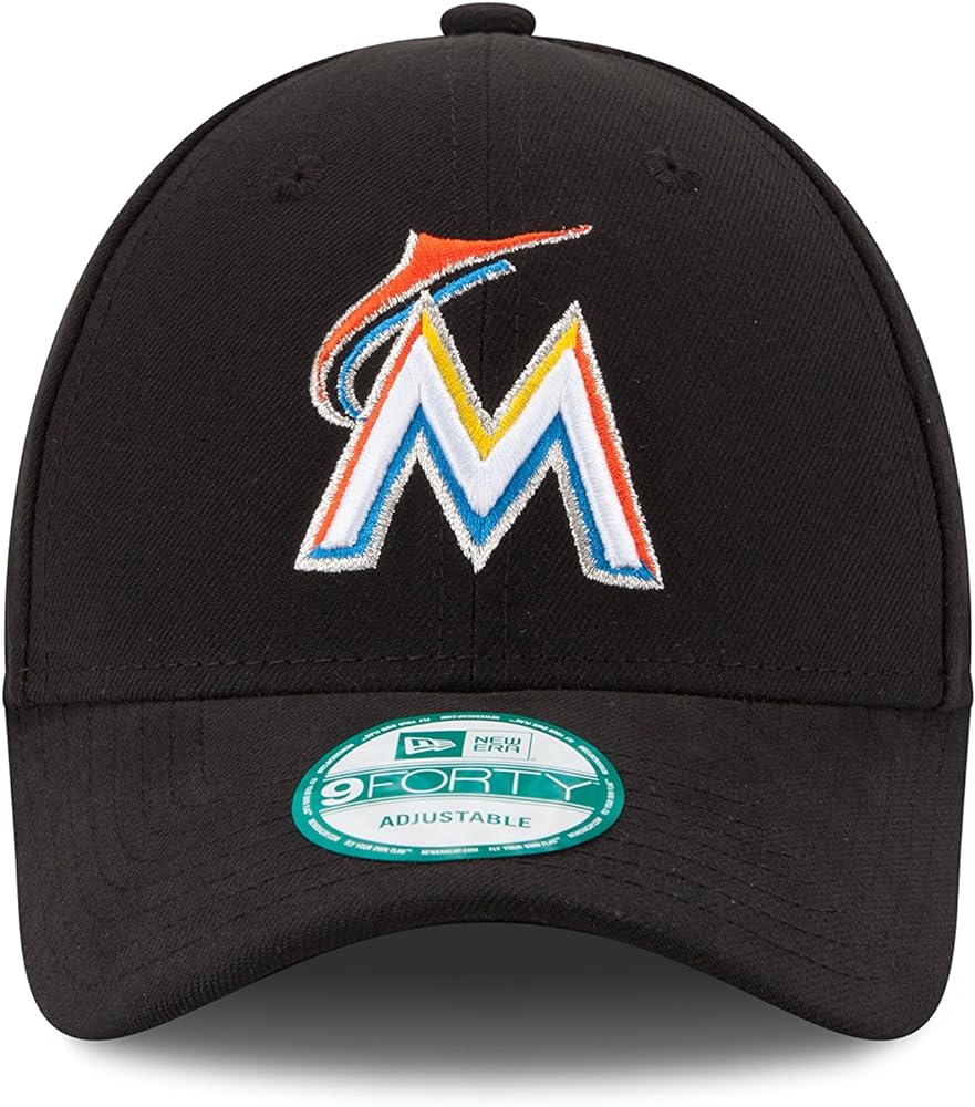 New Era Youth Miami Marlins Black Adjustable Hat