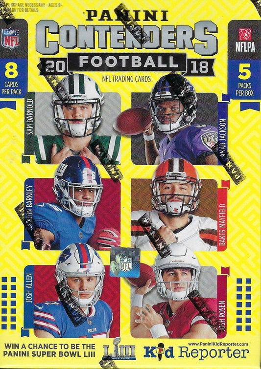 2018 Panini Contenders NFL Football Blaster Box Factory Sealed! One Auto or Memorabilia Card.