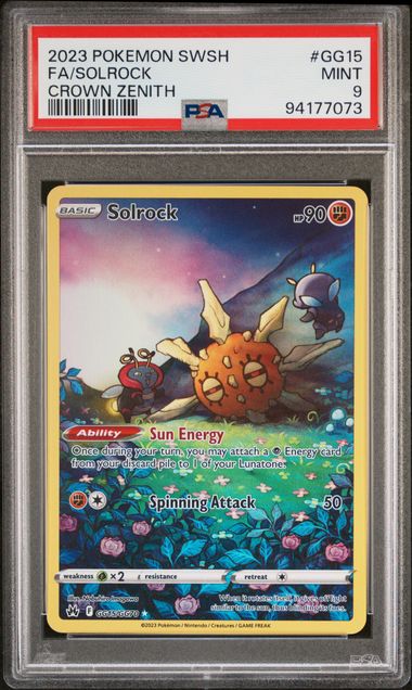 2023 Pokemon SWSH FA/Solrock Crown Zenith #GG15 PSA 9!