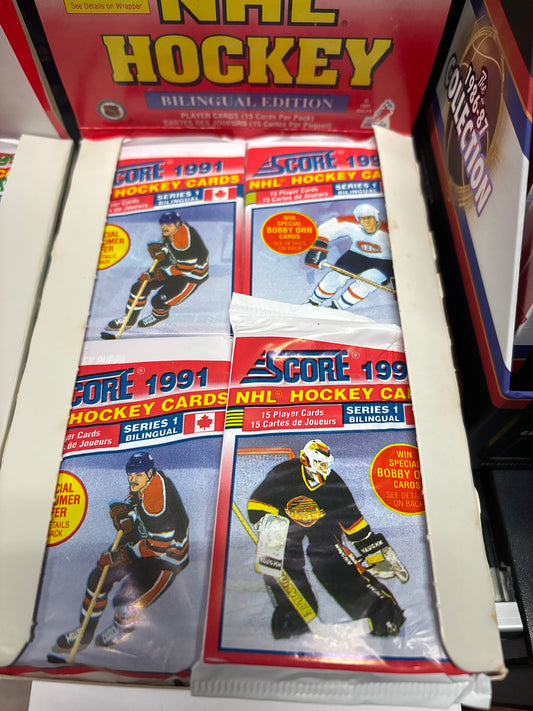 1991 Score NHL Hockey Series 1 Bilingual Edition Sealed Pack.