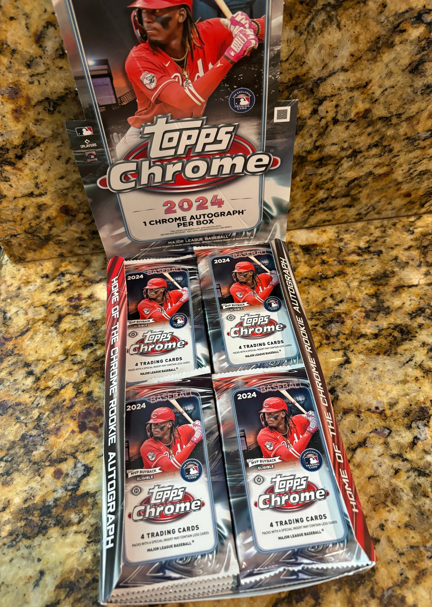 2024 Topps Chrome MLB Hobby pack. New and sealed.