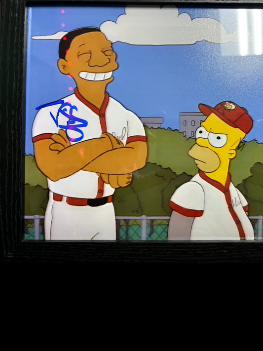 The Simpsons. Homer at Bat Darryl Strawberry Autographed & Framed 8x10 Photo. JSA! Card included.