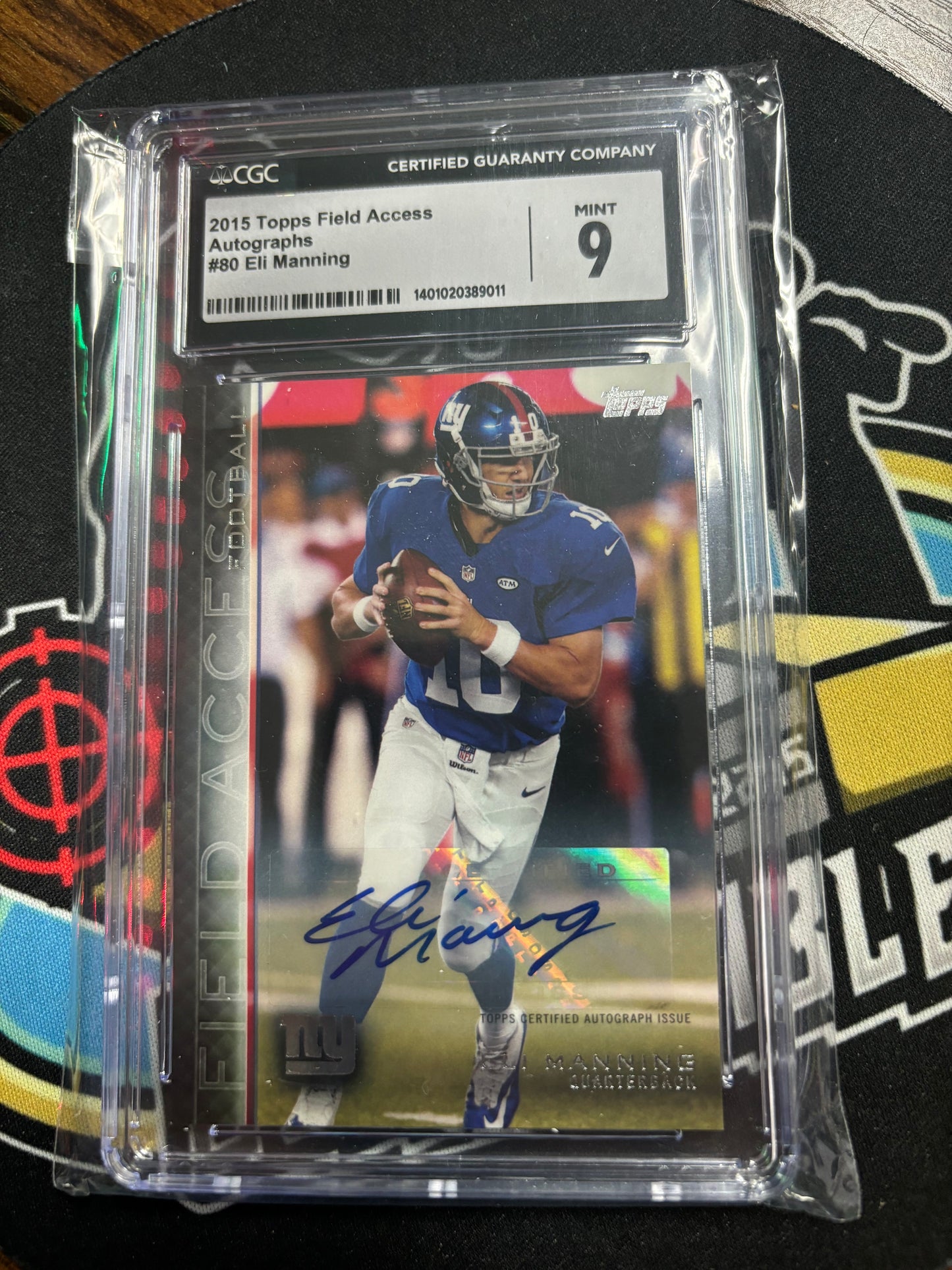 2015 Topps Field Access Autographs Eli Manning Graded 10/9!