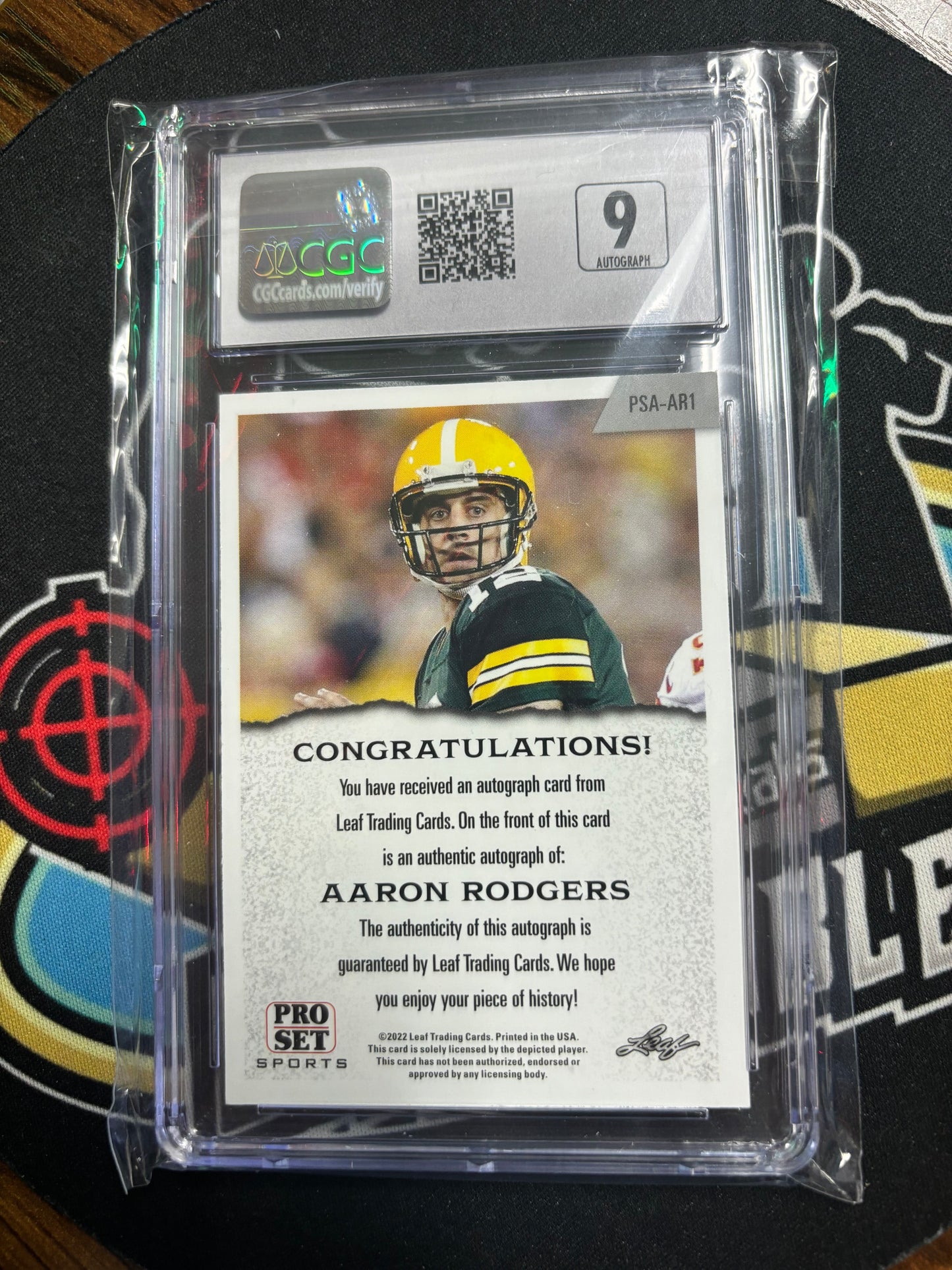 2022 Leaf Pro Set Sports Autographs Aaron Rodgers Graded 9/9!