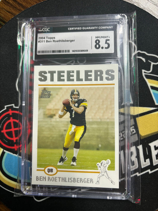 2004 Topps Ben Roethlisberger RC CGC Graded 8.5.