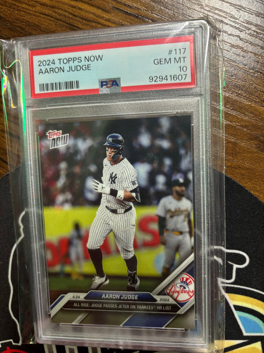 2024 Topps Now Aaron Judge #117 PSA 10. Judge Passes Jeter.