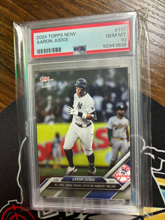 2024 Topps Now Aaron Judge #117 PSA 10. Judge Passes Jeter.