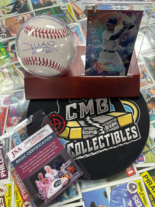 Juan Soto Autographed Baseball Display with 2024 Mystical Card! JSA Certified!