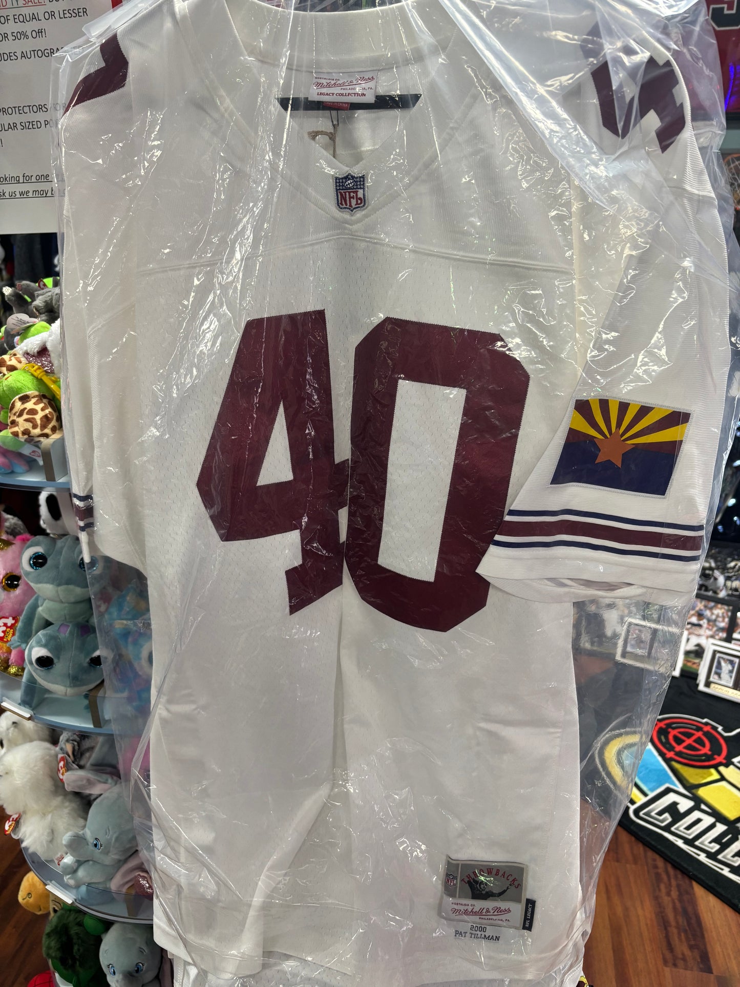 Pat Tillman Arizona Cardinals Mitchell & Ness Big & Tall 2000 Retired Player Replica Jersey - White. New.