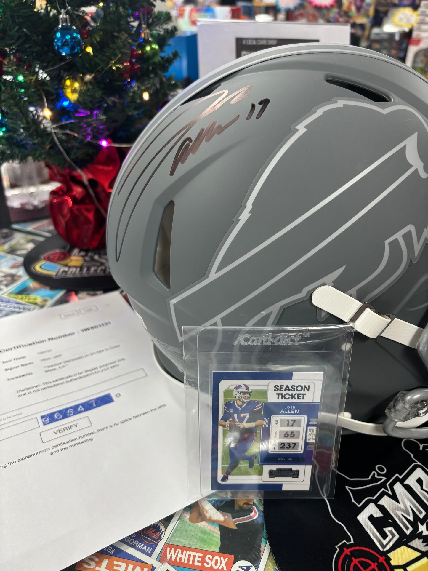 Josh Allen Buffalo Bills Full Size Riddell Lunar Pro Autographed Helmet with a Beckett COA!