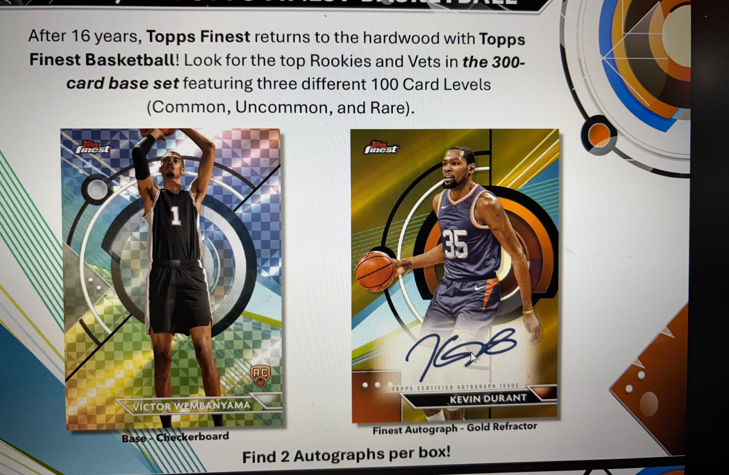 2023-24 Topps Finest NBA Hobby Breaker Pre-Order! 2 Auto's!