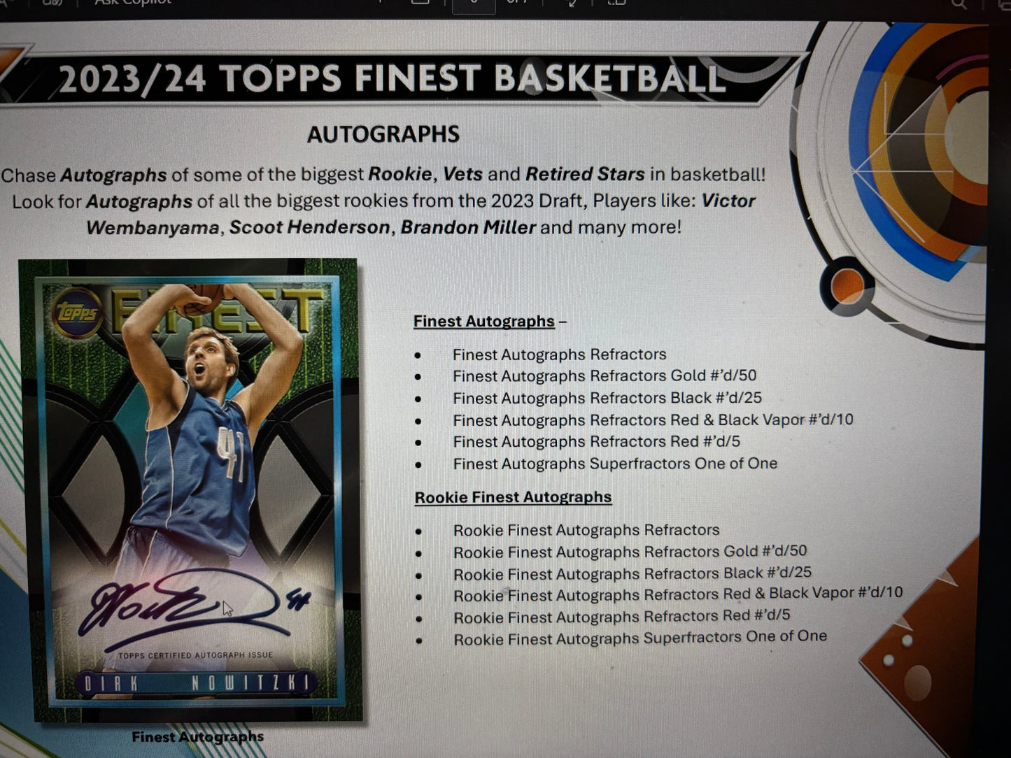 2023-24 Topps Finest NBA Hobby Breaker Pre-Order! 2 Auto's!