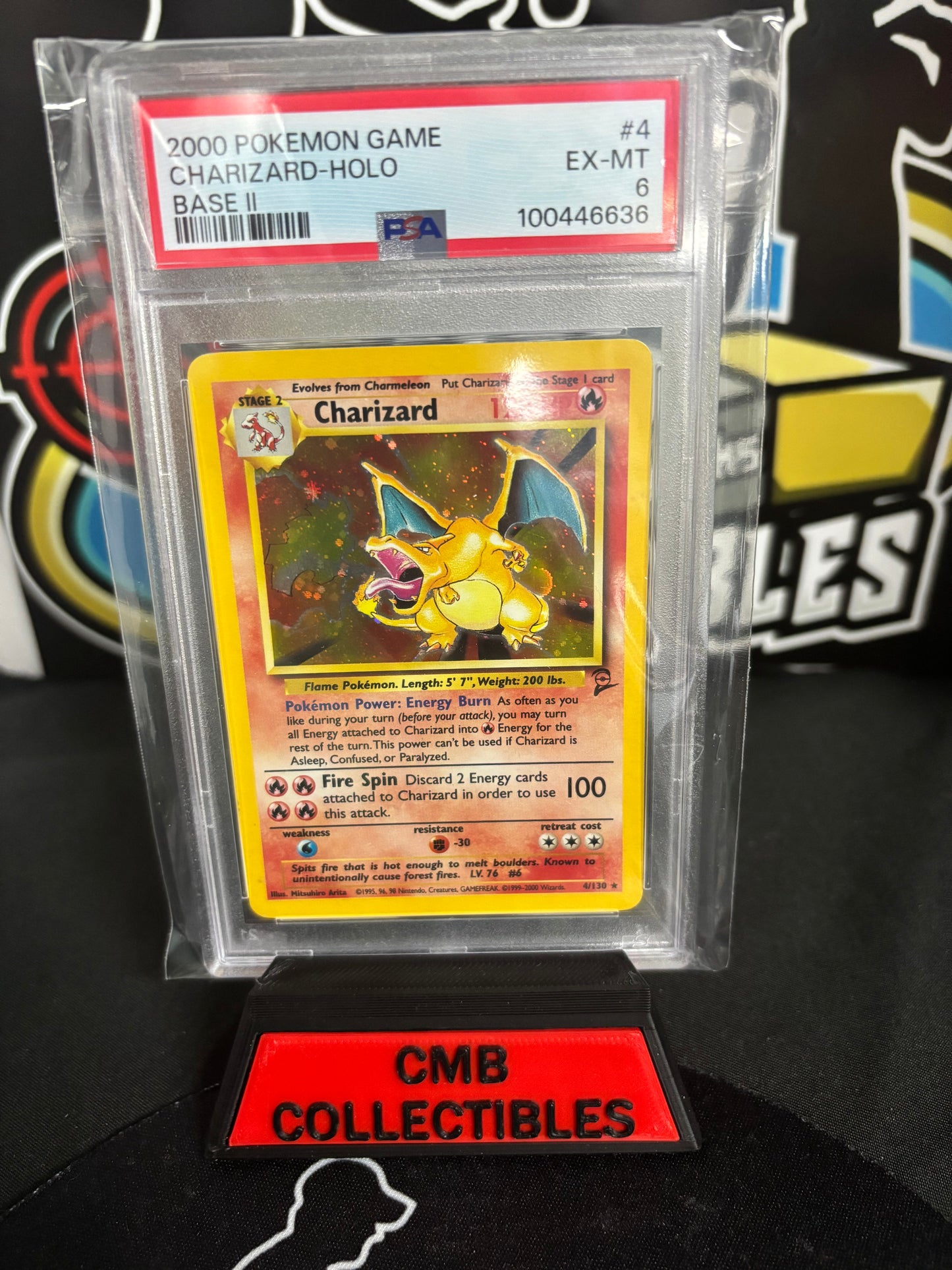 2000 Pokemon Charizard Holo Base ll Graded PSA 6!