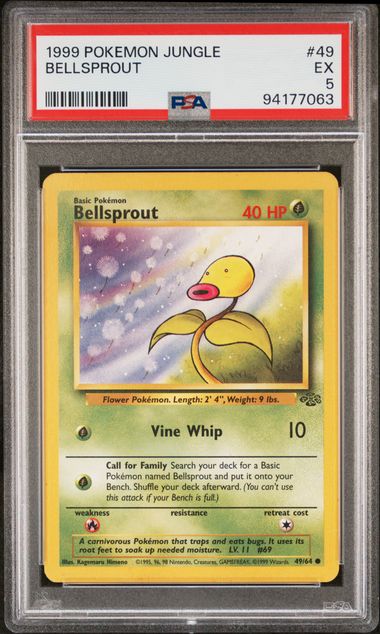 1999 Pokemon Jungle Bellsprout #49 Graded PSA 5!