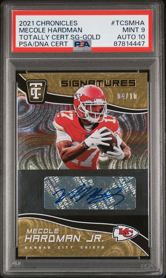 2021 Panini Chronicles Mecole Hardman Totally Certified Auto! 4/10!  PSA 10/9!