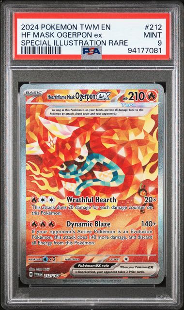 2024 Pokemon Ogerpon EX HF Mask TWM EN Special Illustration Rare #212 PSA 9!