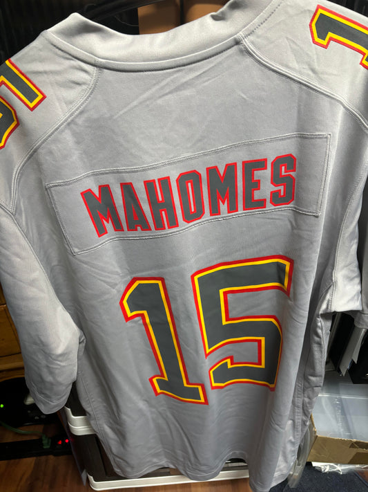 Patrick Mahomes Kansas City Chiefs Nike Super Bowl LVII (2022 Season) Patch Atmosphere Fashion Game Jersey - Gray.