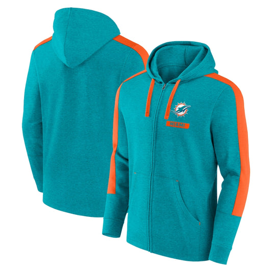 Miami Dolphins Fanatics Gains Full-Zip Hoodie. Aqua. New.