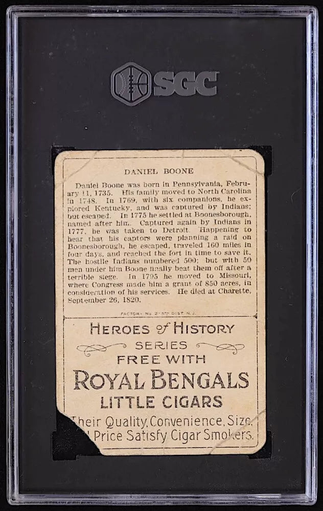 1911 Royal Bengals Daniel Boone T68 Heroes of History! Authentic by SGC.