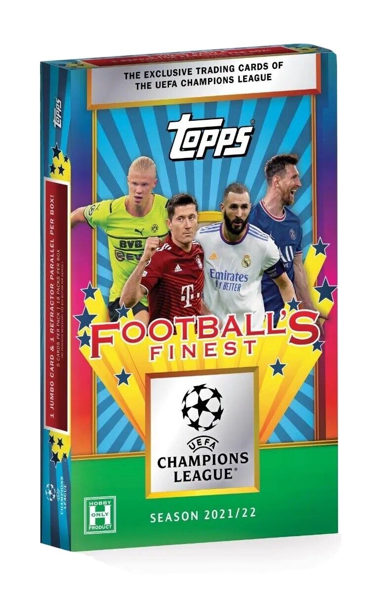 2021/22 Topps UEFA Champions League Finest Flashbacks Soccer Hobby Box. New.