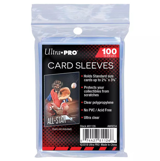 100-Pack) Ultra Pro Soft Trading Card Sleeves Zip Lock Pack - Acid/PVC Free