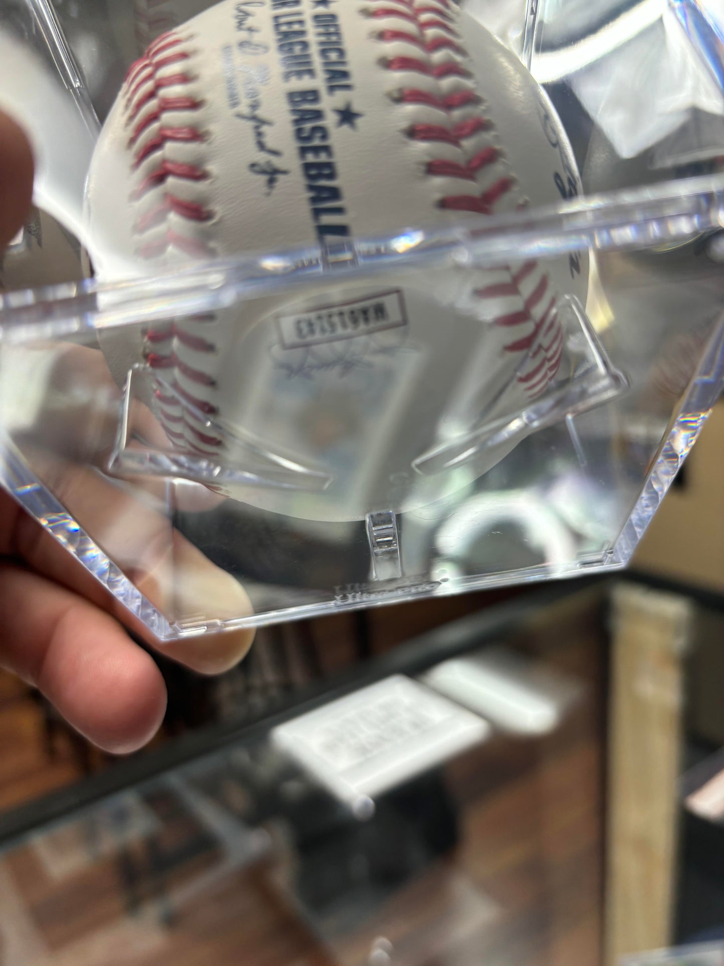 Gary Sheffield Autographed Ball Display w card. JSA COA.