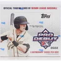 2022 Topps Pro Debut Baseball Hobby Jumbo Box. 3 Autographs.