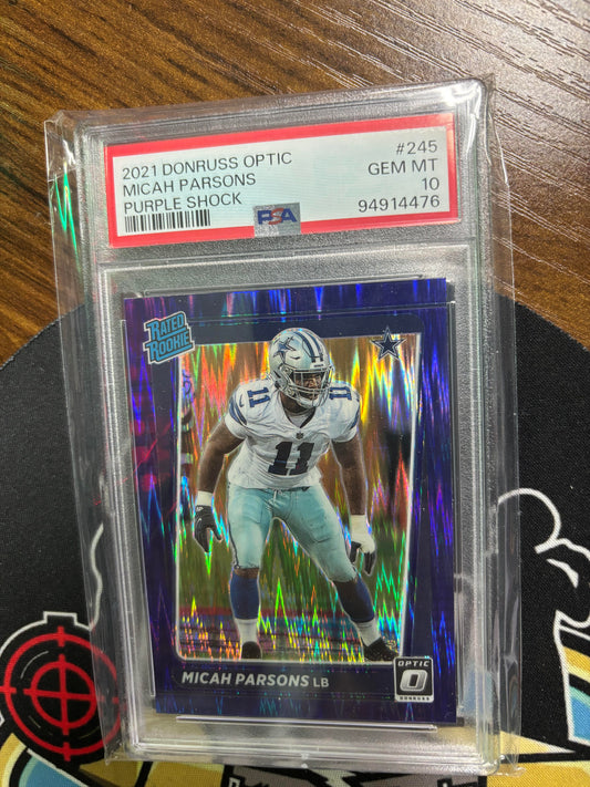 2021 Donruss Optic Micah Parsons Purple Shock #245 PSA 10!