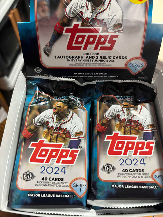 2024 Topps MLB Series 1 JUMBO HOBBY PACK! New!