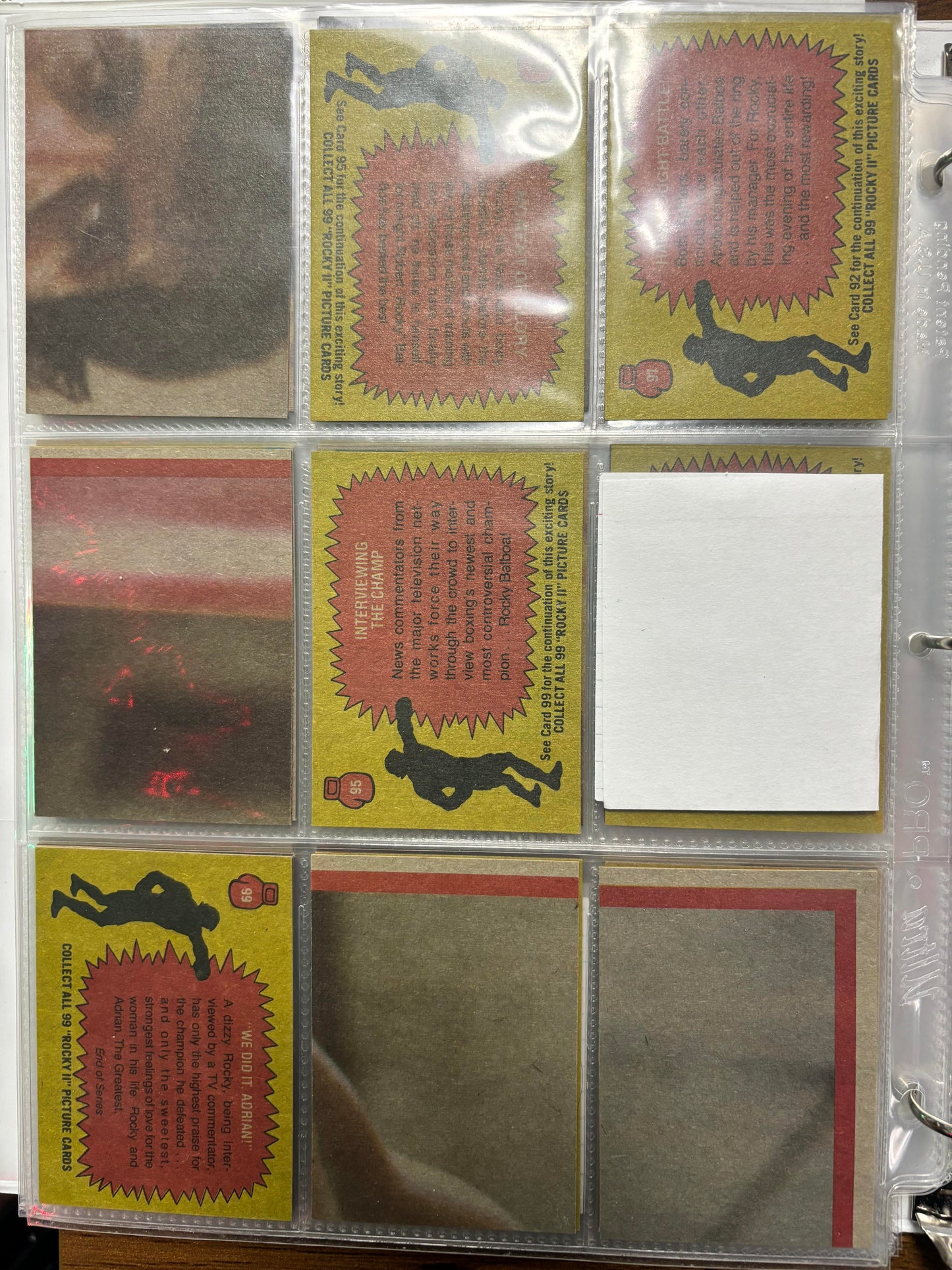 1979 Topps Rocky ll Complete Set #1-99 with 3 Graded SGC Slabs! Nice!