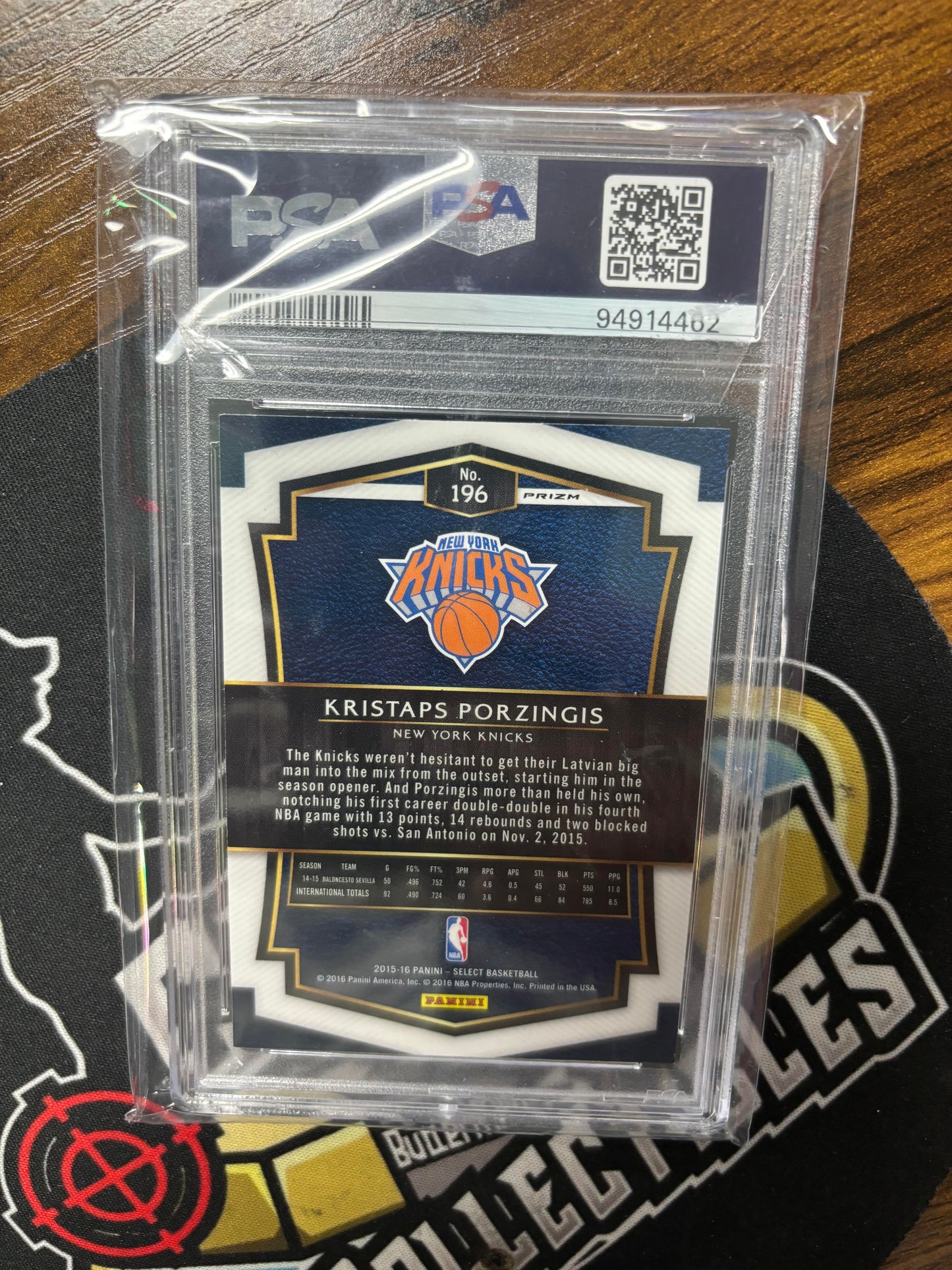 2015 Panini Select Kristaps Porzingis RC #196 PSA 9!