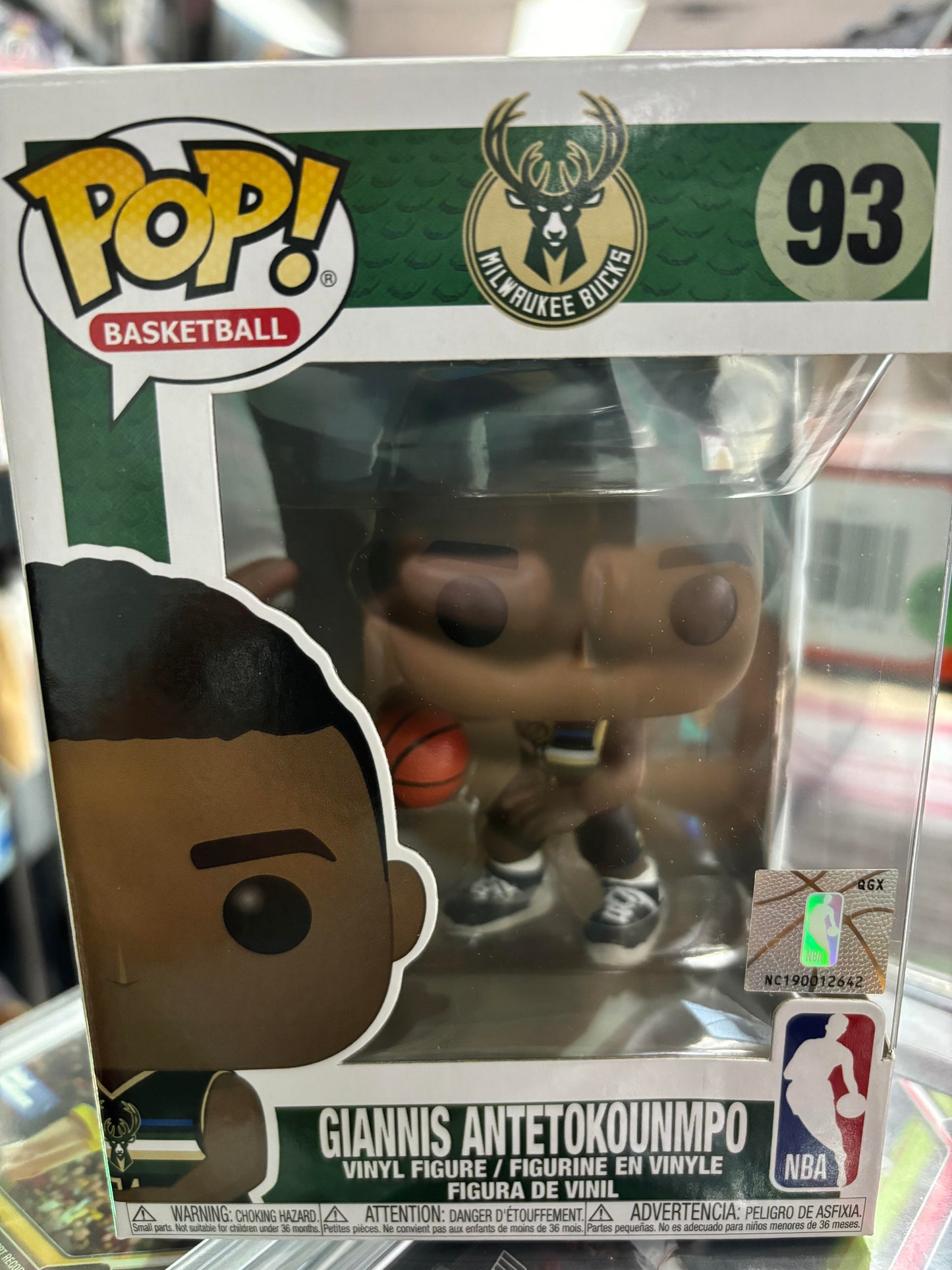 NBA Bucks Giannis Antetokounmpo (Alternate) Funko Pop! Vinyl Figure #93. New in Box.